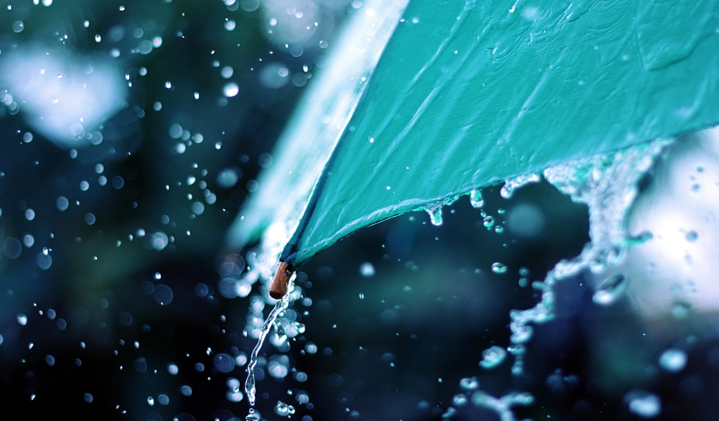 Rain and Umbrella for 1024 x 600 widescreen resolution