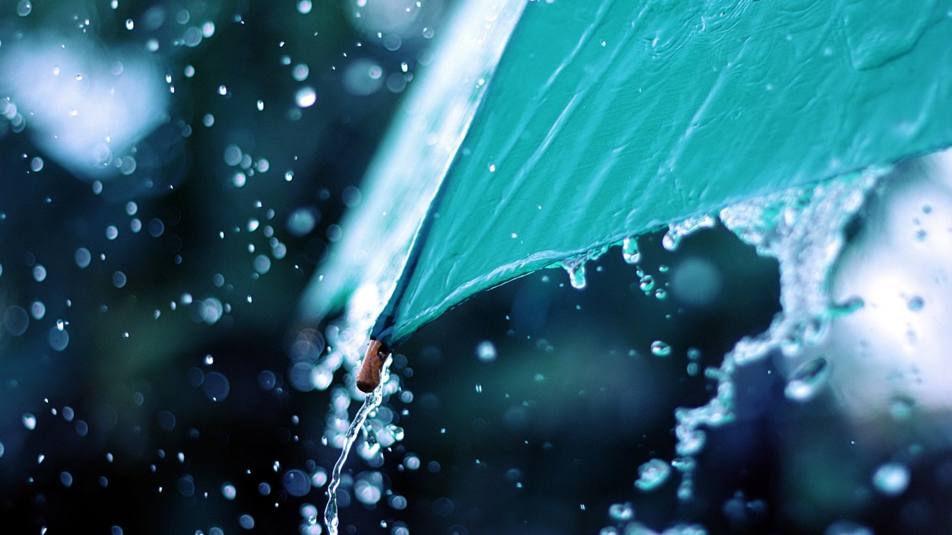 Rain and Umbrella for 1366 x 768 HDTV resolution