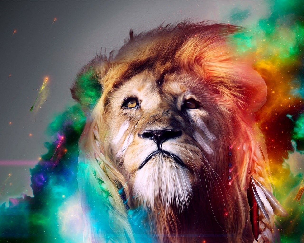 Rainbow Lion for 1280 x 1024 resolution