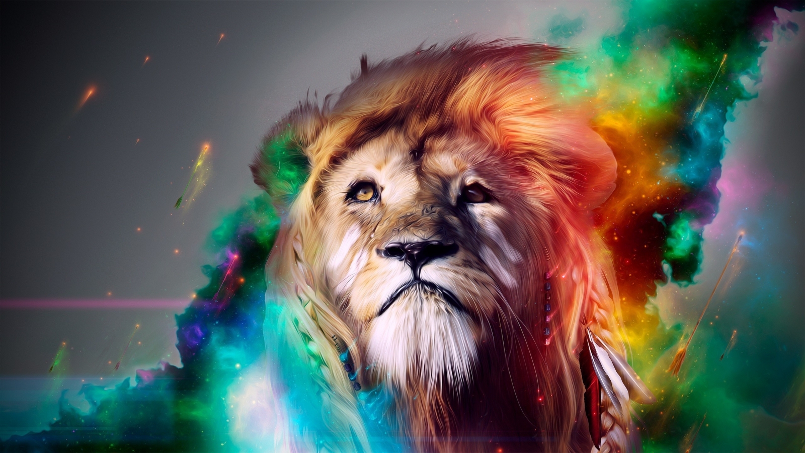Rainbow Lion for 1600 x 900 HDTV resolution