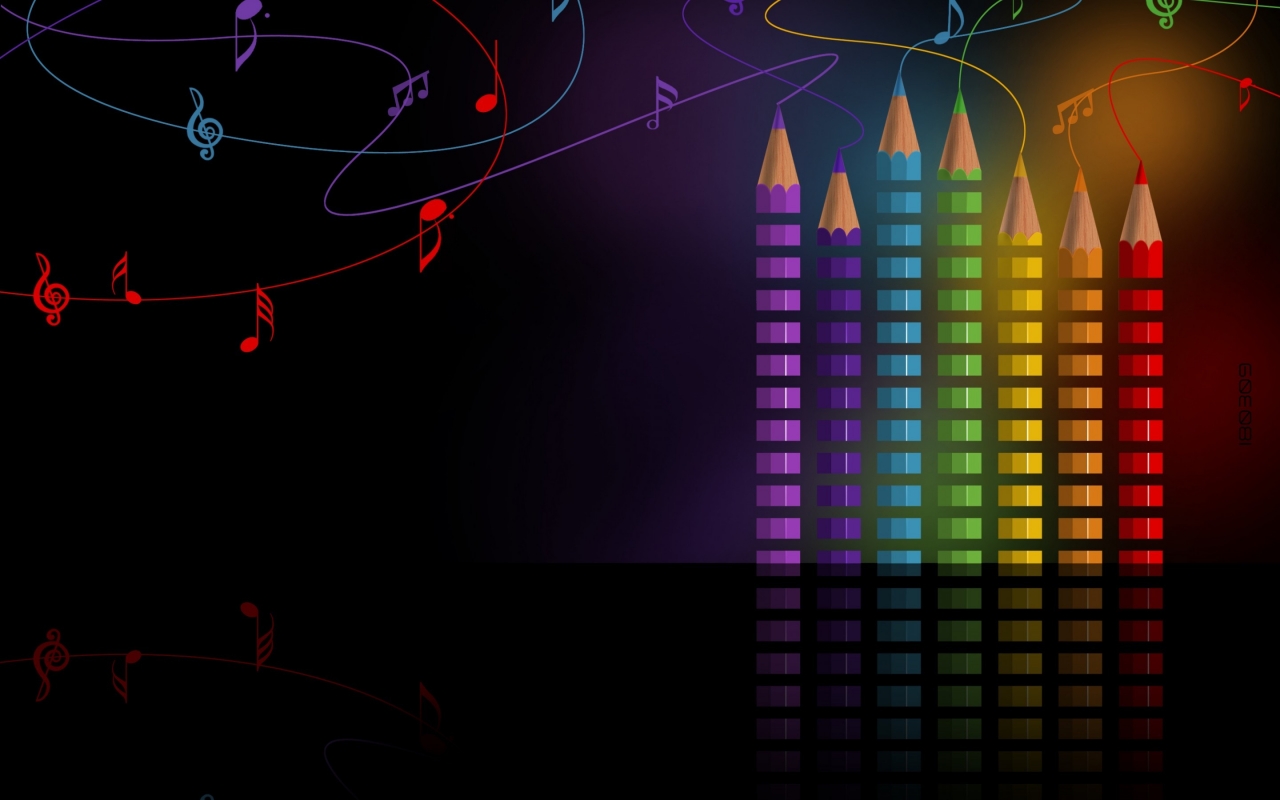 Rainbow Pencils for 1280 x 800 widescreen resolution