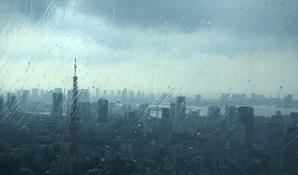 Rainy City View for 1024 x 600 widescreen resolution