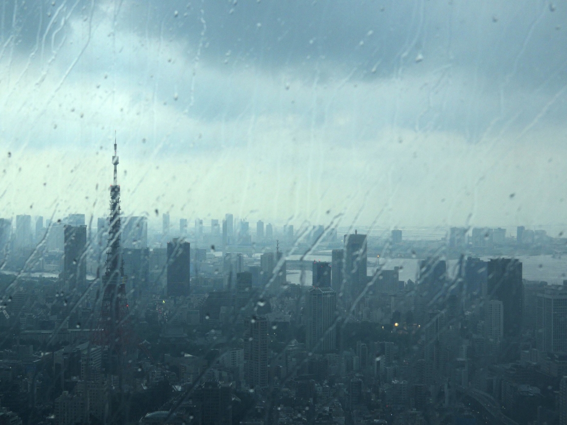 Rainy City View for 1152 x 864 resolution