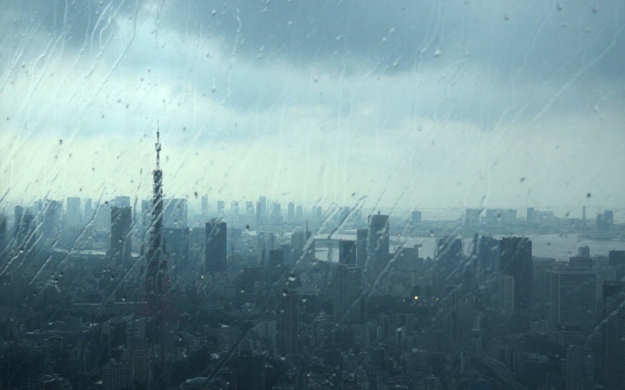Rainy City View for 1280 x 800 widescreen resolution