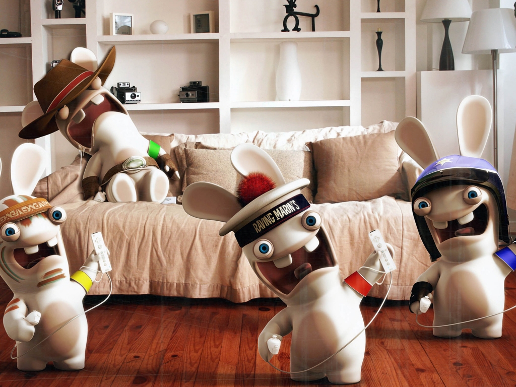 Rayman Raving Rabbids Playing Wii for 1024 x 768 resolution
