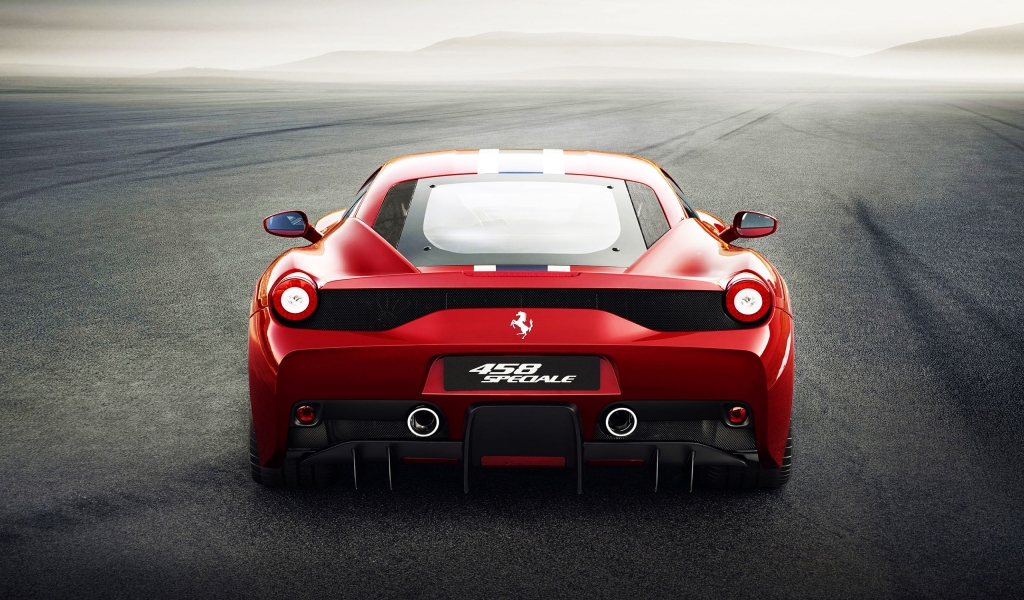 Rear of Ferrari 458 for 1024 x 600 widescreen resolution