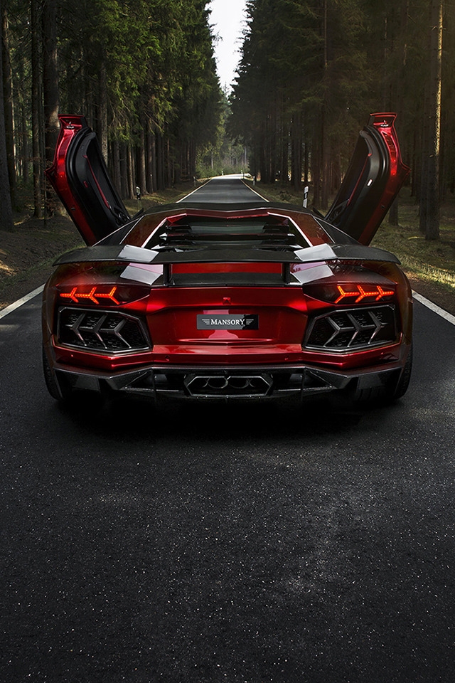 Rear of Mansory Aventador LP700 for 640 x 960 iPhone 4 resolution