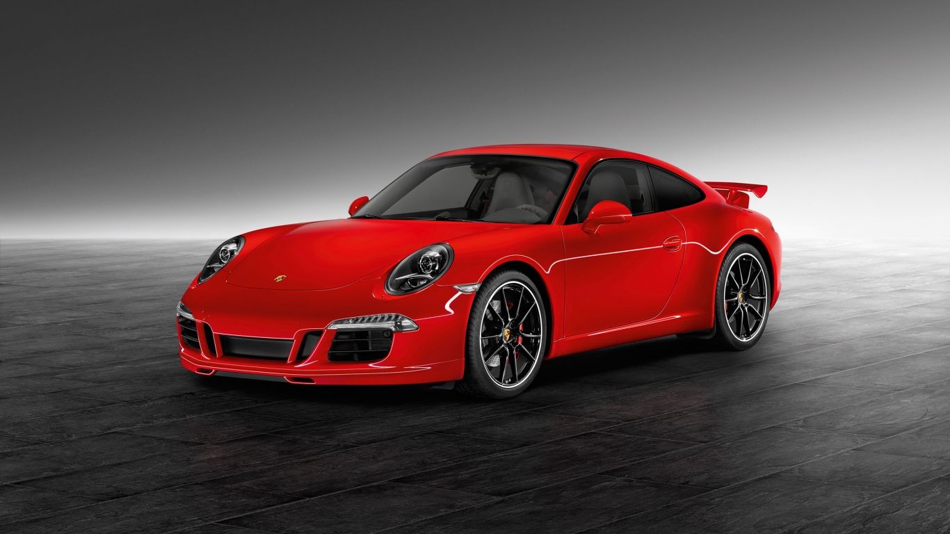 Red 911 Carrera S for 1366 x 768 HDTV resolution