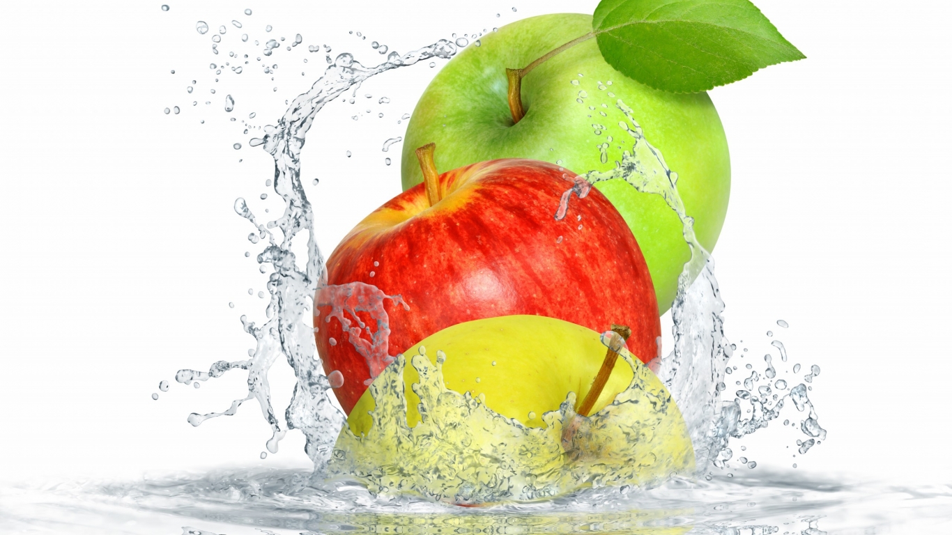 Red and Green Apples for 1366 x 768 HDTV resolution