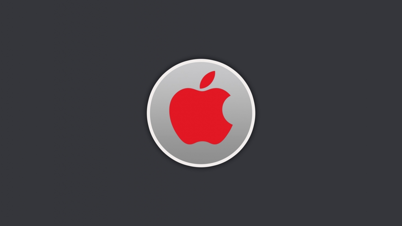 Red Apple Logo for 1366 x 768 HDTV resolution