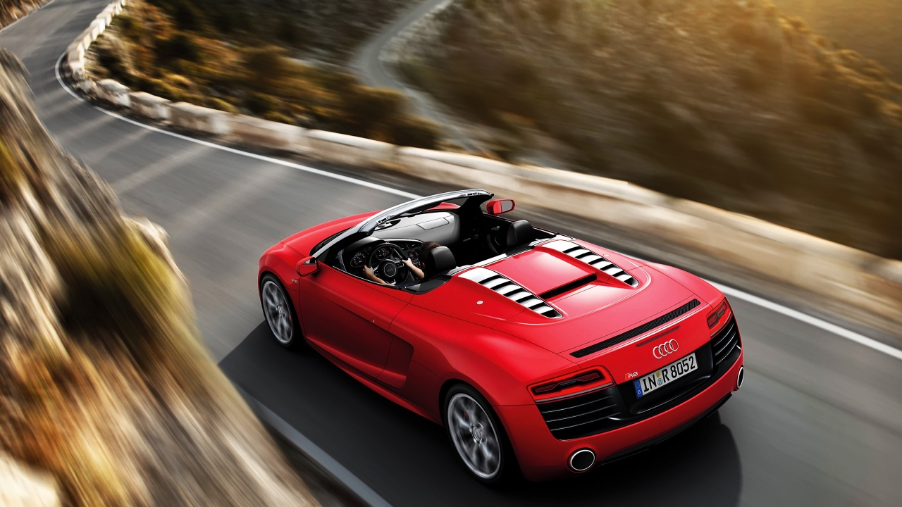 Red Audi R8 Spyder for 1280 x 720 HDTV 720p resolution