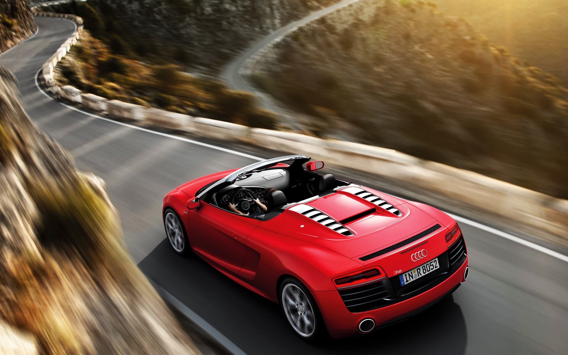 Red Audi R8 Spyder for 1920 x 1200 widescreen resolution