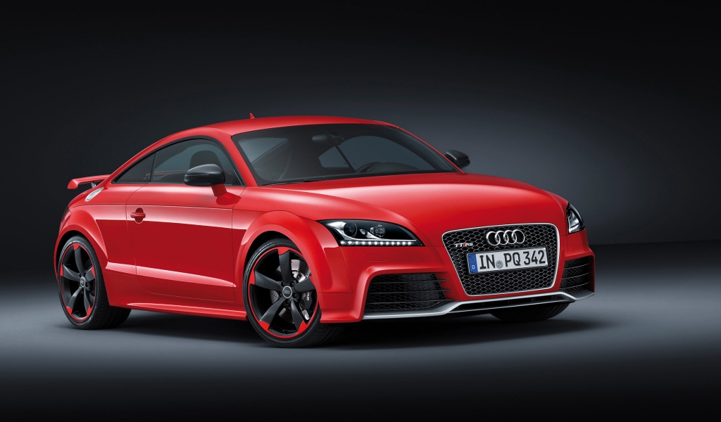 Red Audi TT RS Plus for 1024 x 600 widescreen resolution