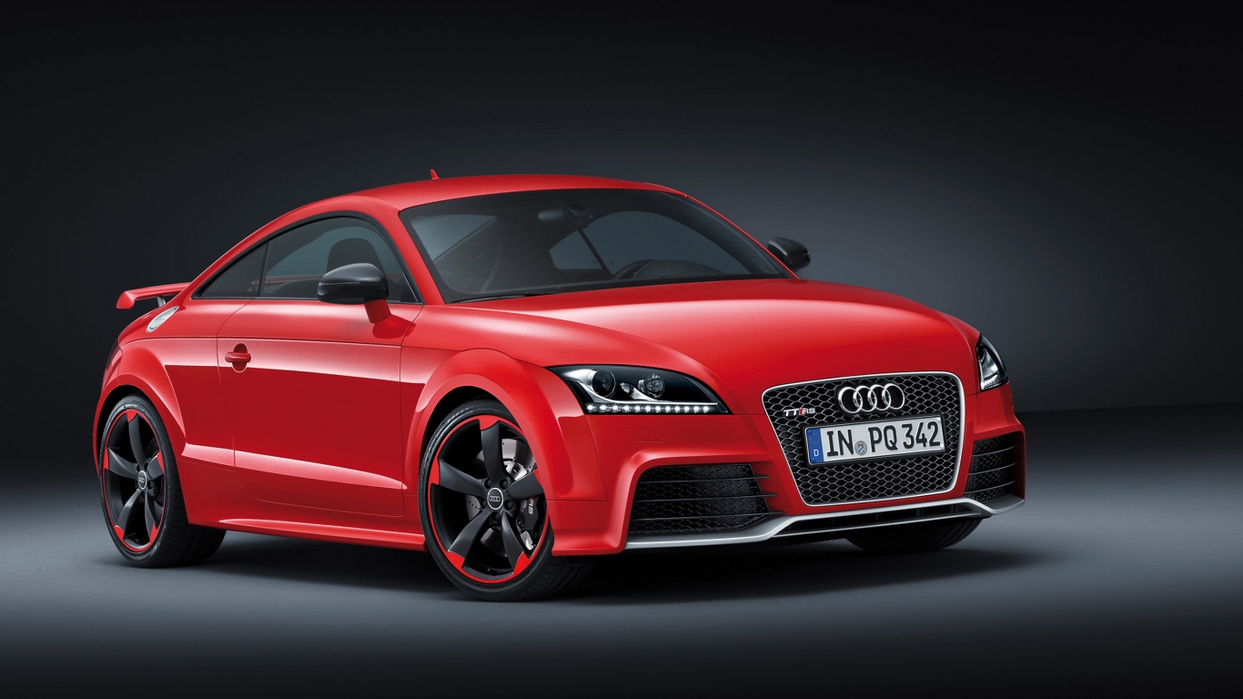 Red Audi TT RS Plus for 1366 x 768 HDTV resolution