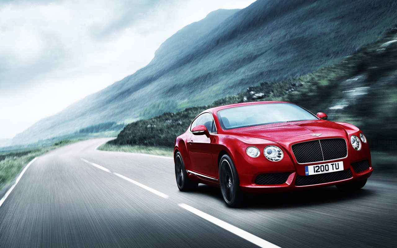 Red Bentley Continental for 1280 x 800 widescreen resolution
