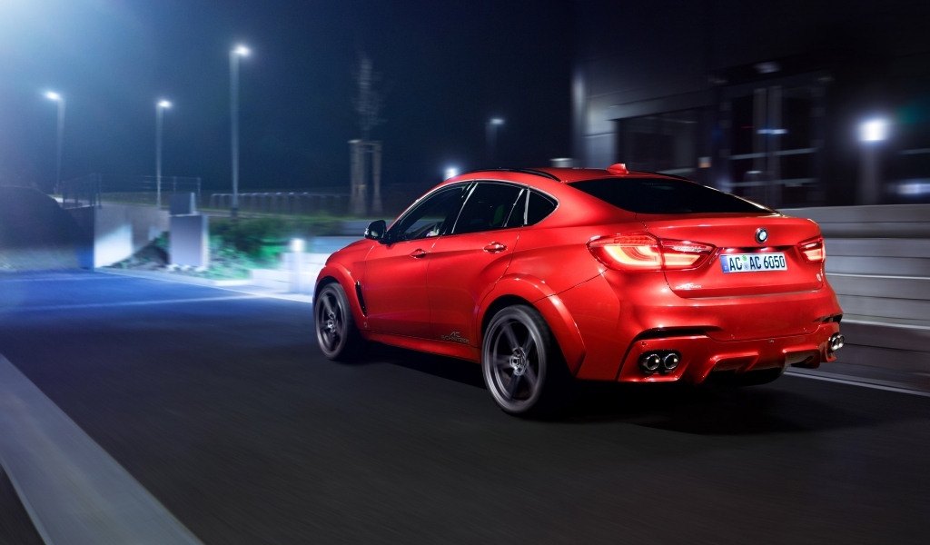 Red BMW X6 2016 for 1024 x 600 widescreen resolution