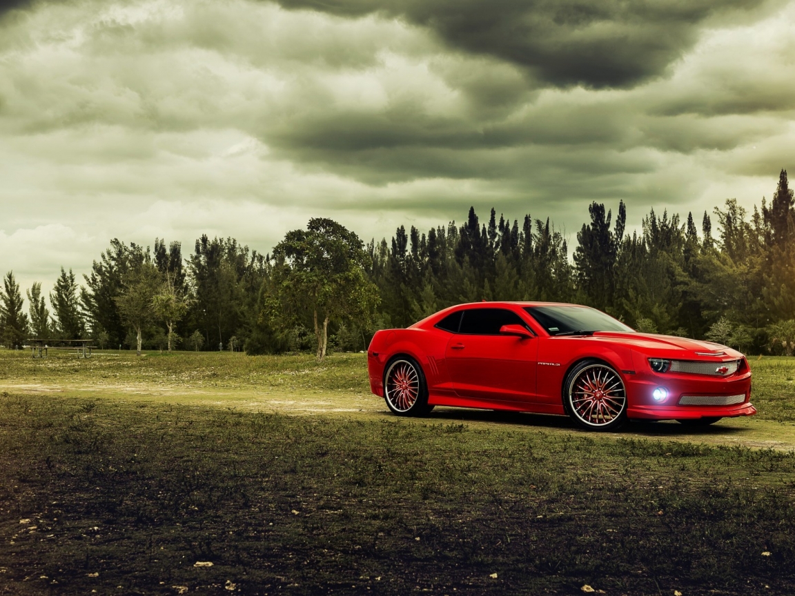 Red Chevrolet Camaro for 1152 x 864 resolution