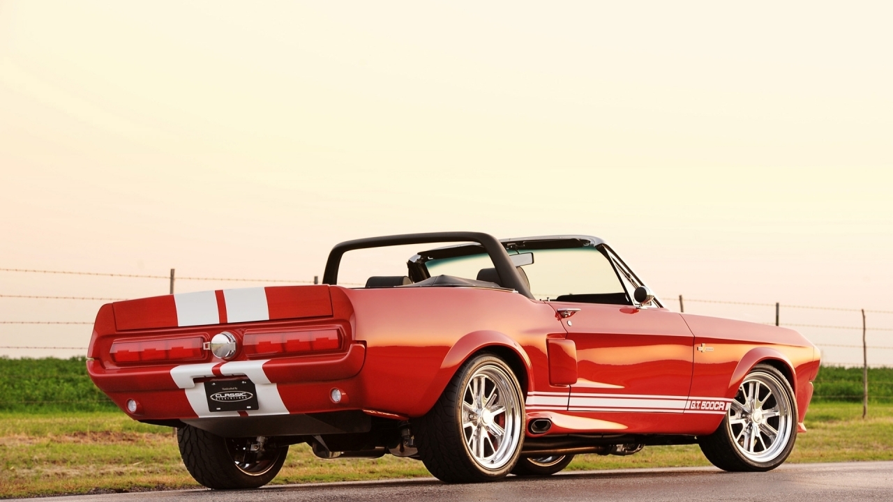 Red Convertible Ford Mustang for 1280 x 720 HDTV 720p resolution
