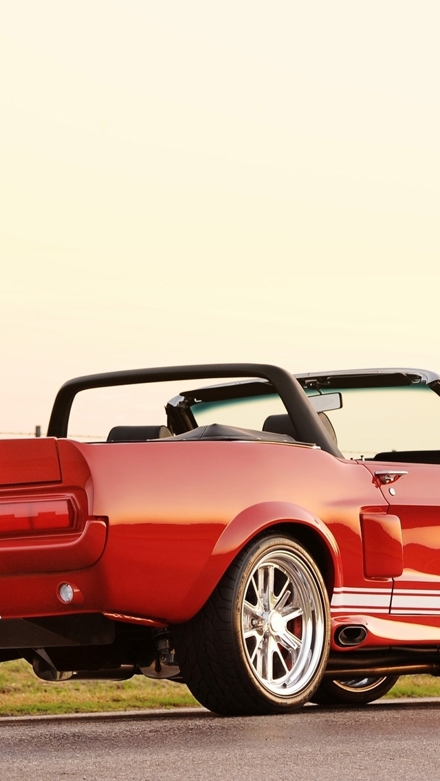 Red Convertible Ford Mustang for 640 x 1136 iPhone 5 resolution