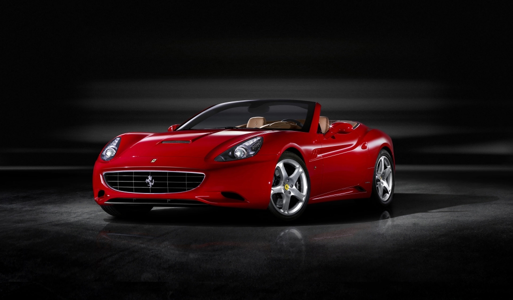 Red Ferrari California for 1024 x 600 widescreen resolution