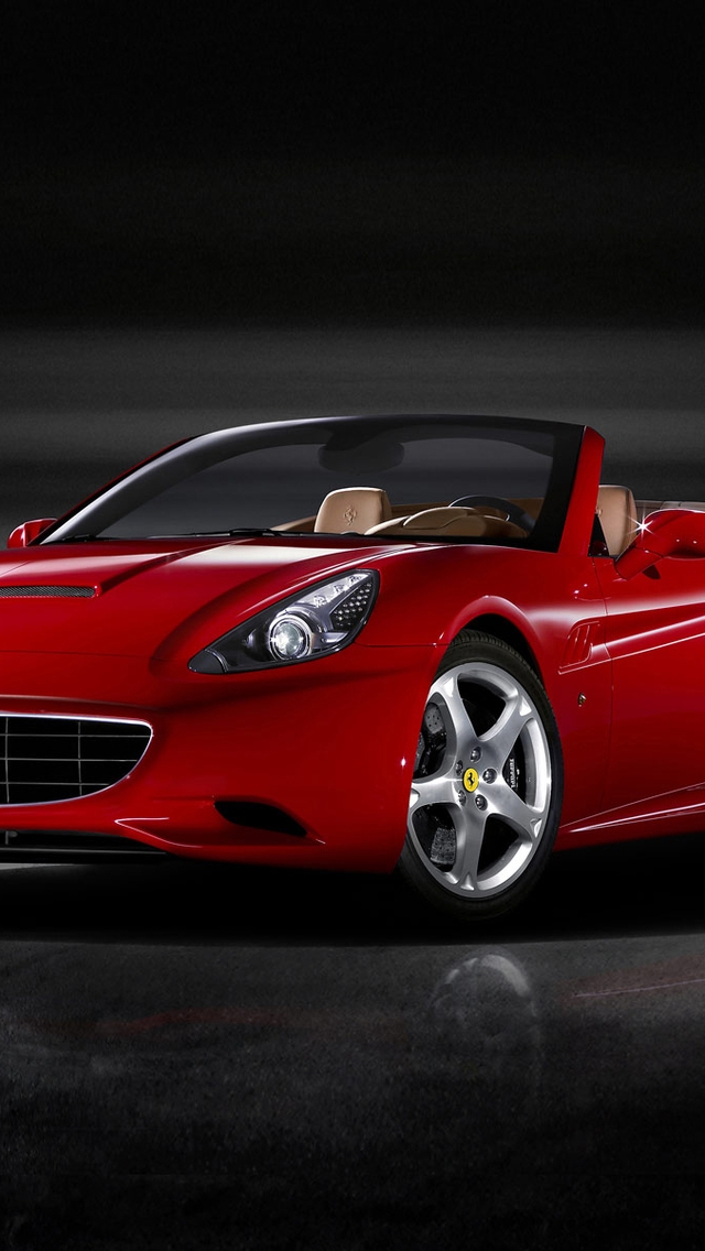 Red Ferrari California for 640 x 1136 iPhone 5 resolution