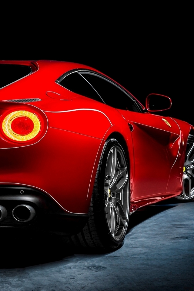Red Ferrari F12 Berlinetta for 640 x 960 iPhone 4 resolution