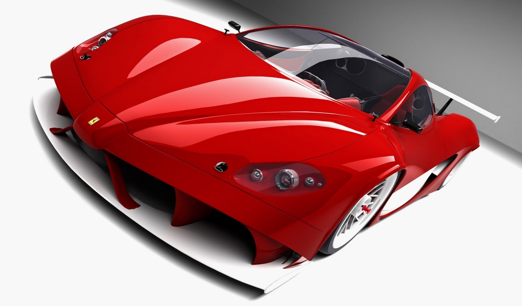 Red Ferrari Front Angle for 1024 x 600 widescreen resolution
