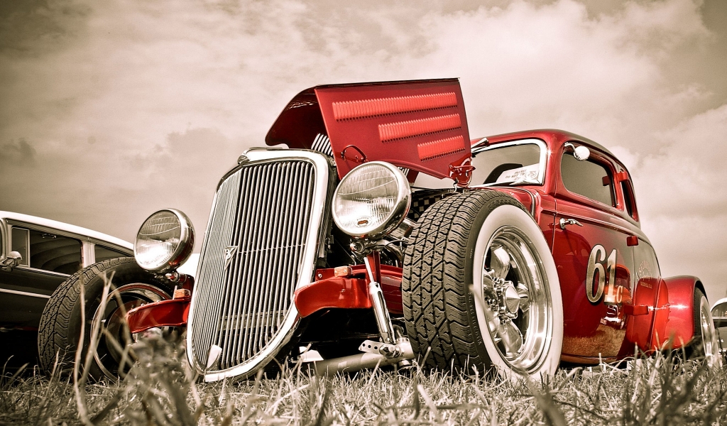 Red Fire Hot Rod HDR for 1024 x 600 widescreen resolution