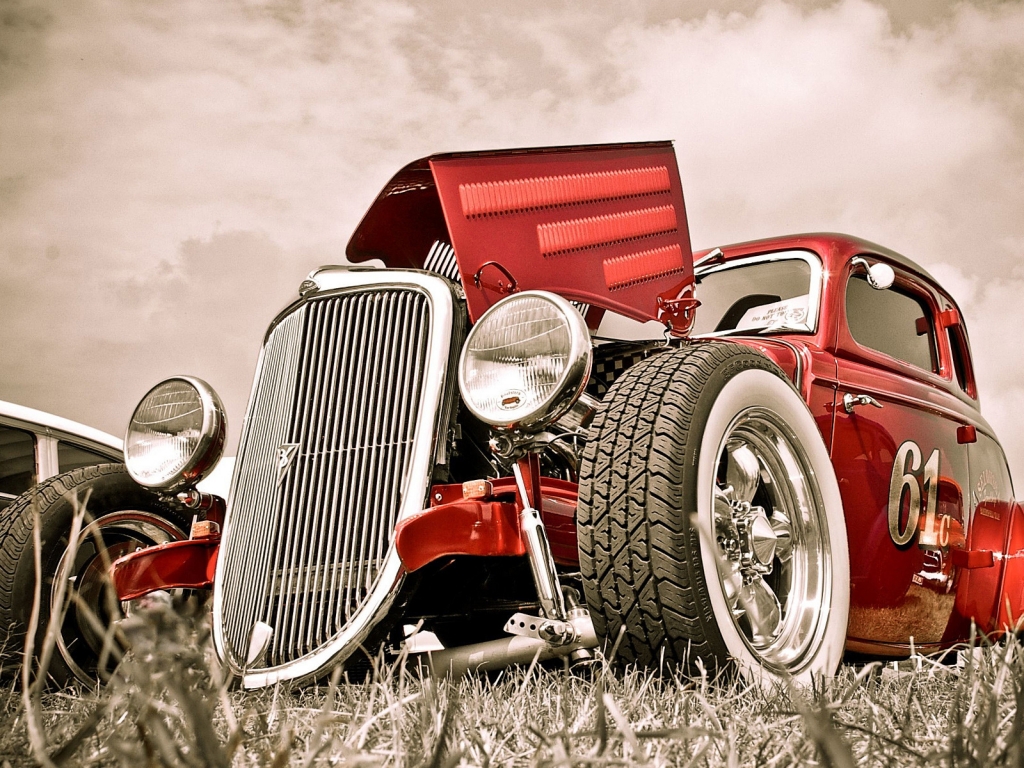 Red Fire Hot Rod HDR for 1024 x 768 resolution