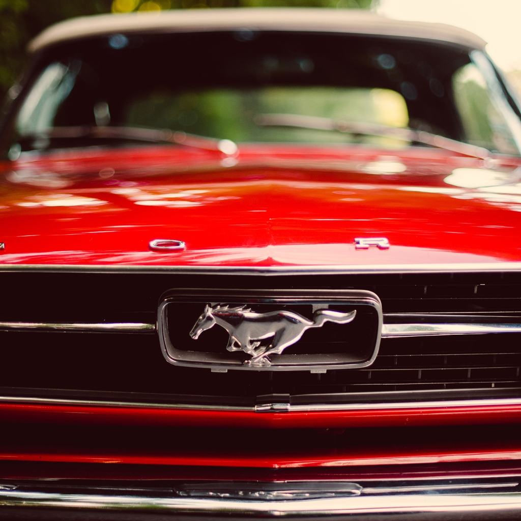 Red Ford Mustang  for 1024 x 1024 iPad resolution