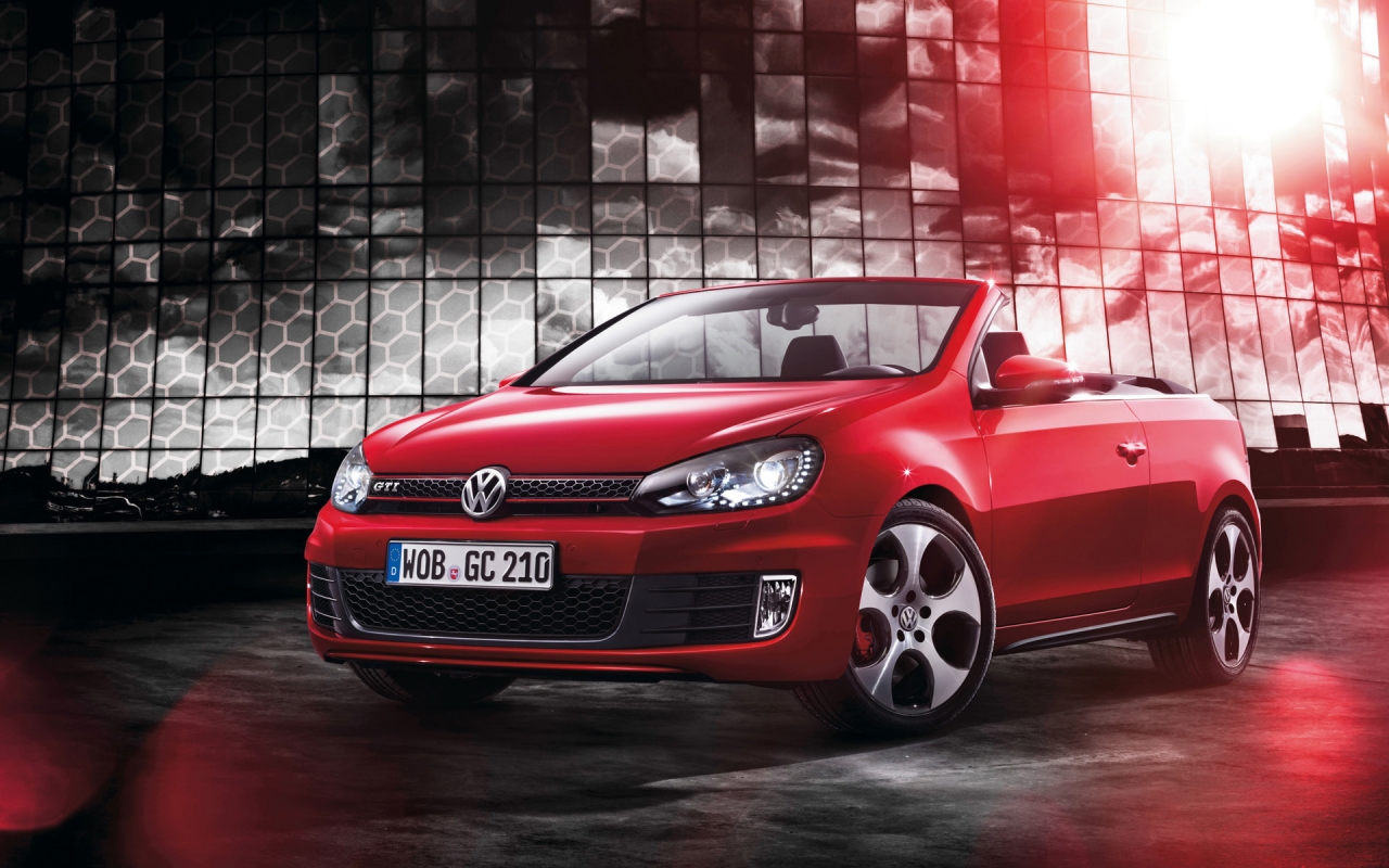 Red Golf GTI Cabriolet for 1280 x 800 widescreen resolution