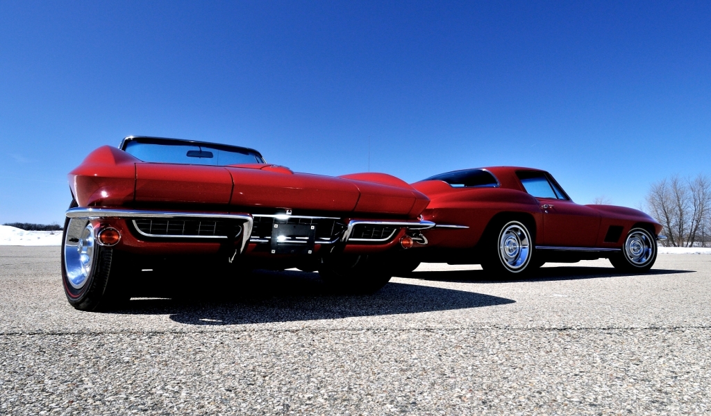 Red Gorgeous Chevrolet Corvette for 1024 x 600 widescreen resolution