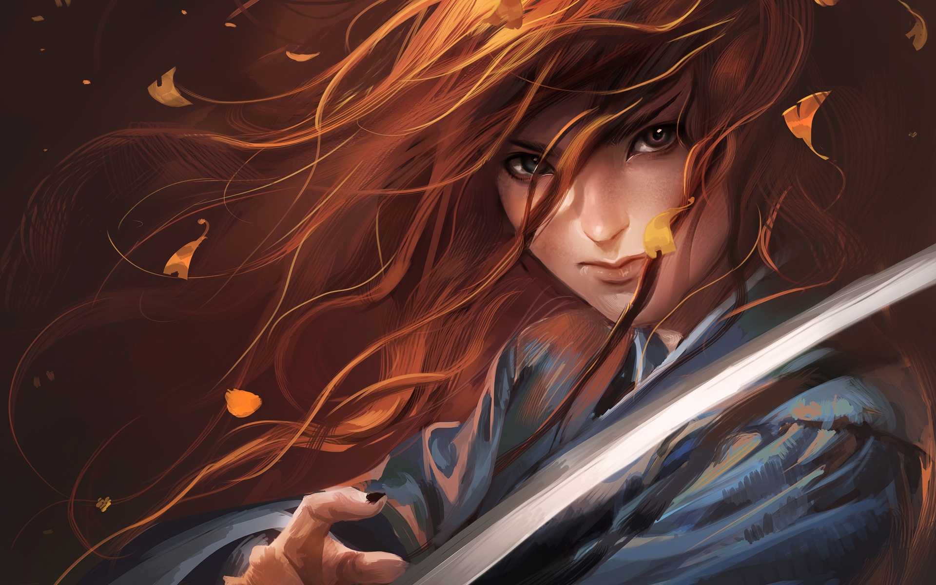 Red Haired Samurai for 1920 x 1200 widescreen resolution