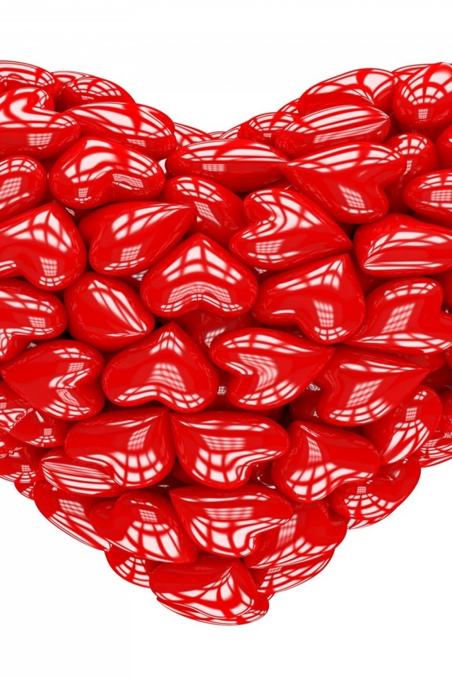 Red Heart 3D for 640 x 960 iPhone 4 resolution