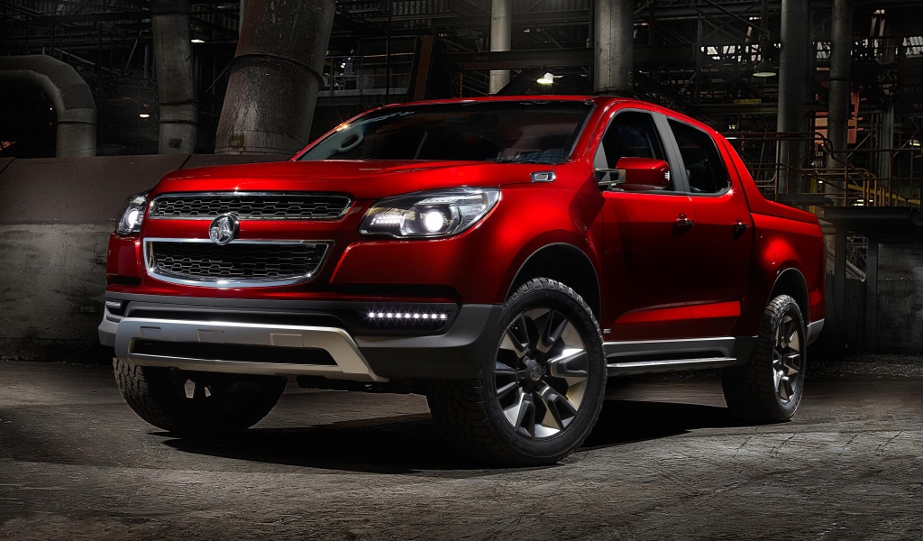 Red Holden Colorado for 1024 x 600 widescreen resolution