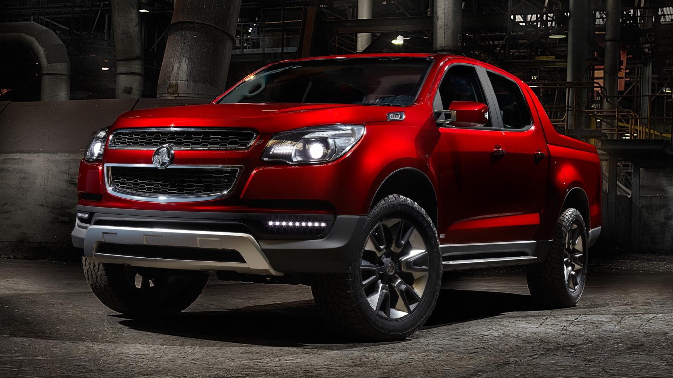 Red Holden Colorado for 1366 x 768 HDTV resolution