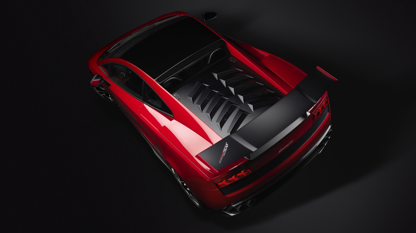 Red Lamborghini Gallardo Stradale for 1366 x 768 HDTV resolution