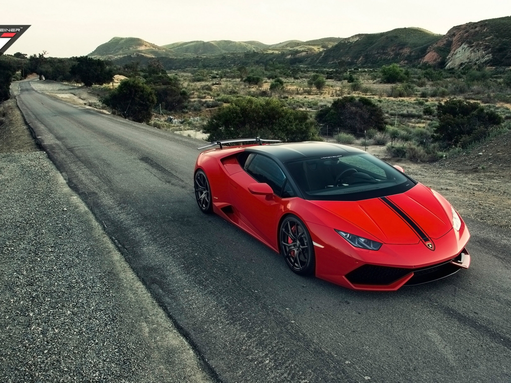 Red Lamborghini Huracan for 1024 x 768 resolution