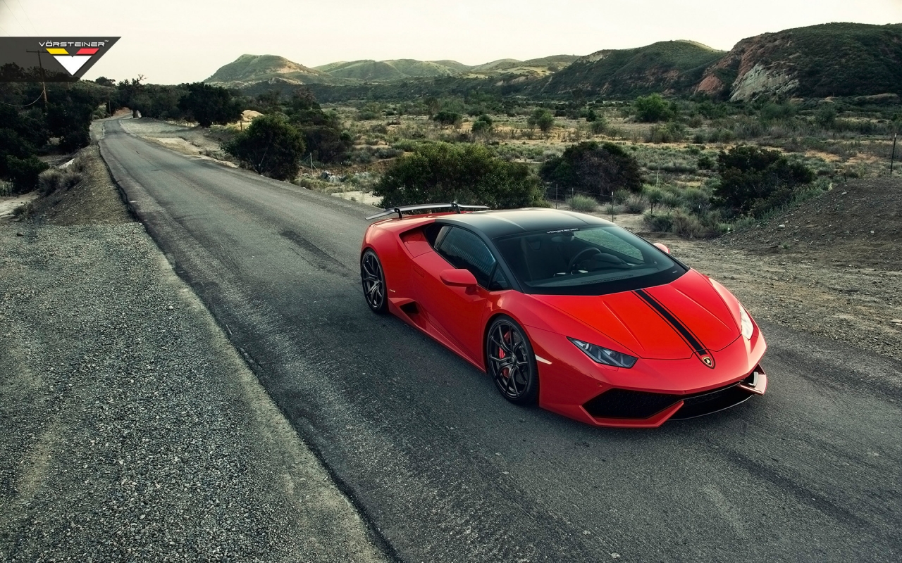 Red Lamborghini Huracan for 1280 x 800 widescreen resolution