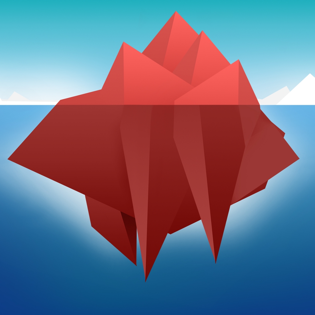 Red Minimal Iceberg for 1024 x 1024 iPad resolution