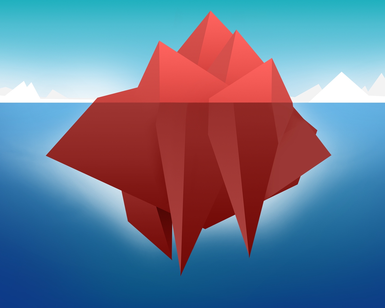 Red Minimal Iceberg for 1280 x 1024 resolution