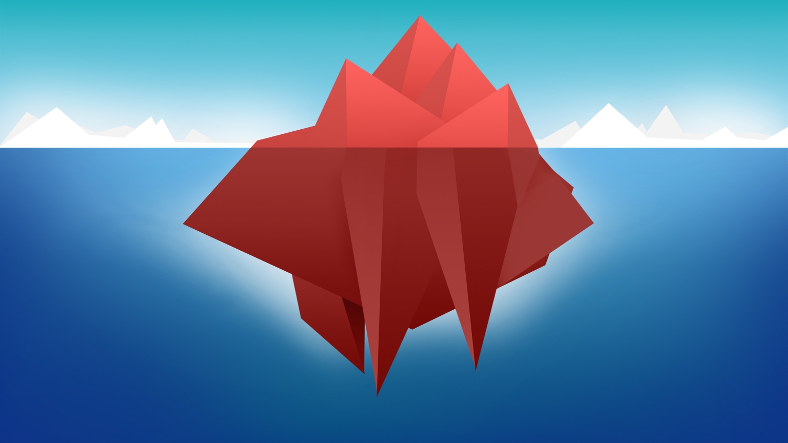 Red Minimal Iceberg for 1536 x 864 HDTV resolution