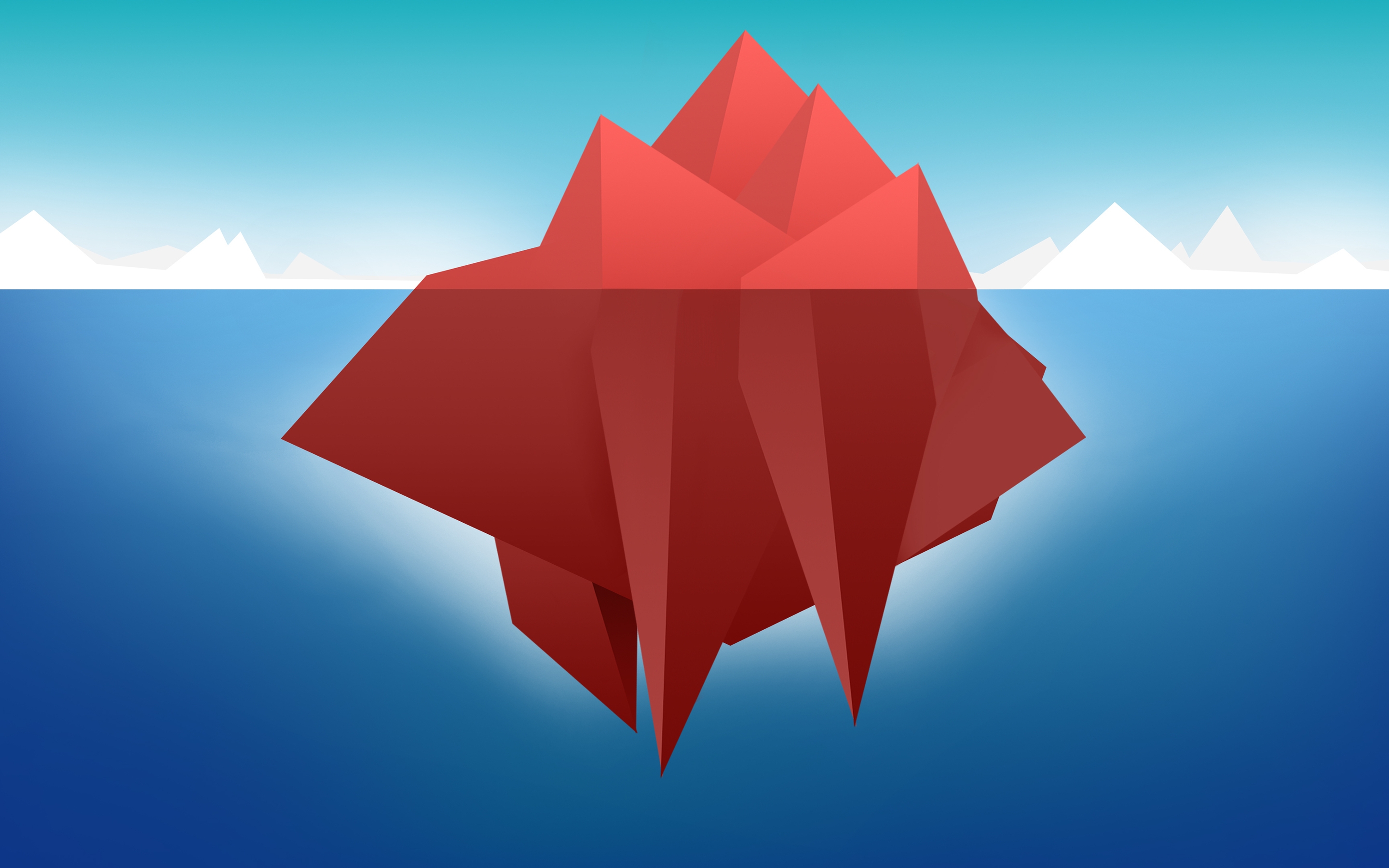 Red Minimal Iceberg for 2880 x 1800 Retina Display resolution