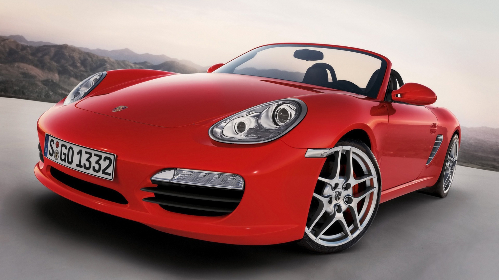 Red Porsche Boxter for 1600 x 900 HDTV resolution