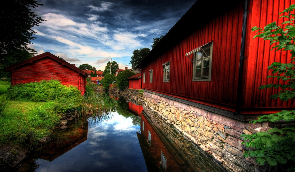 Red Village for 1024 x 600 widescreen resolution
