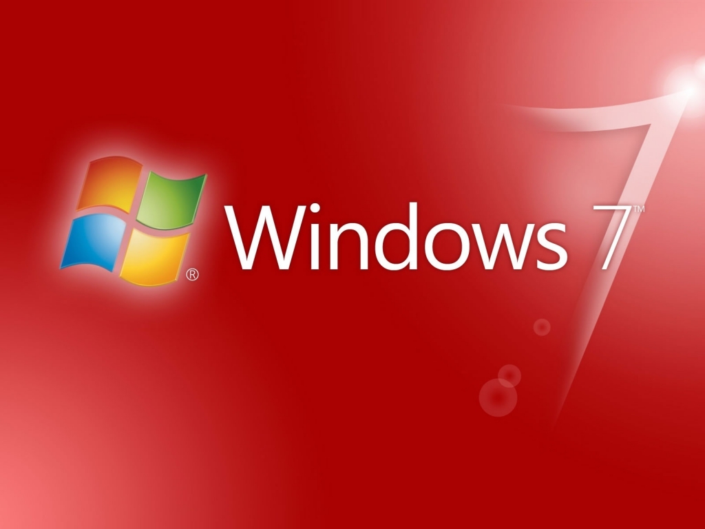 Red Windows 7 for 1024 x 768 resolution
