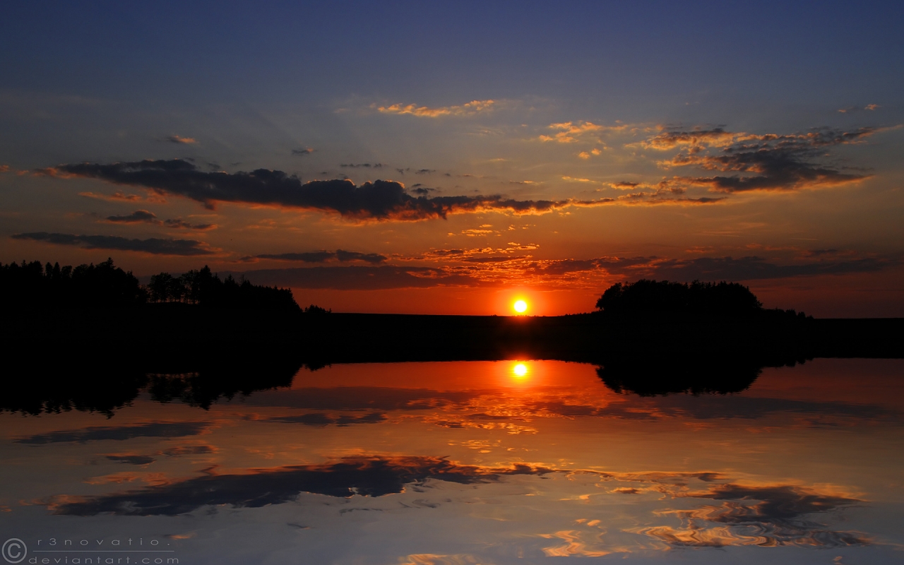 Reflection during Sunset for 1280 x 800 widescreen resolution