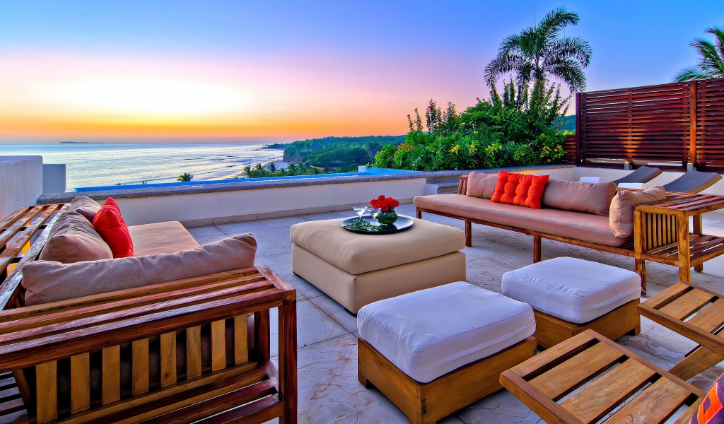 Relaxing Beach Lounge for 1024 x 600 widescreen resolution