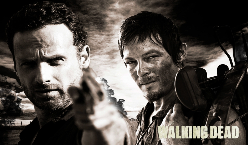 Rick and Daryl The Walking Dead for 1024 x 600 widescreen resolution