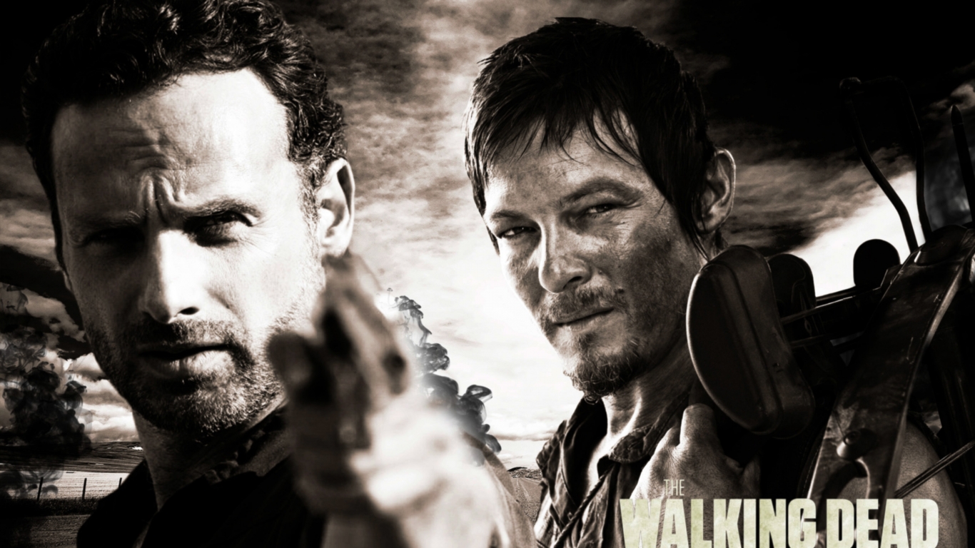Rick and Daryl The Walking Dead for 1366 x 768 HDTV resolution